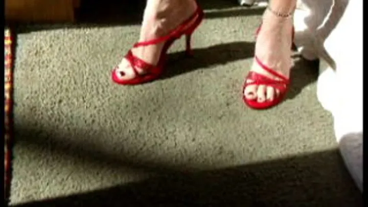 Red Strappy High Heels