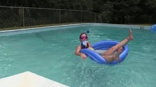 Blowing Up TieDye Balloons In a Pool