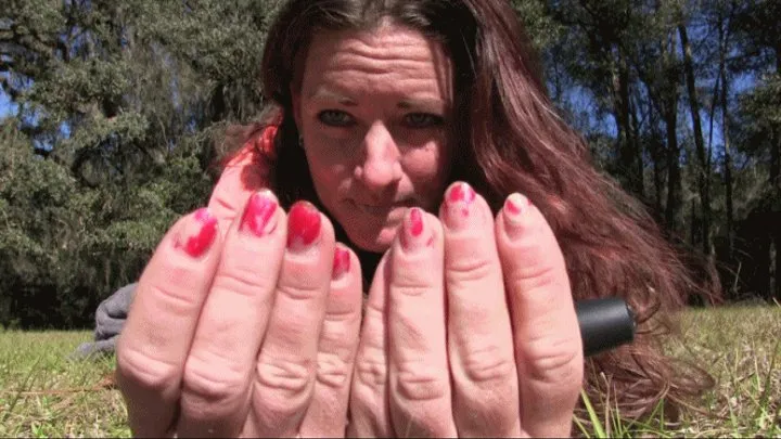 Fayth Painting Her Nails Outside