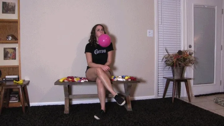 Karly Pops Many Balloons