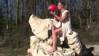 Naked Blowing & Popping On Rock Pile