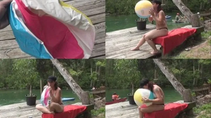 1st Beach Ball Blow to Pop Attempt