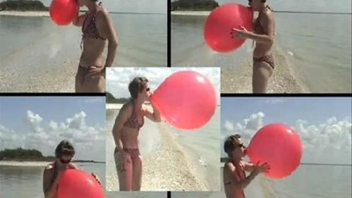 Bikini Blow To Pop on Island