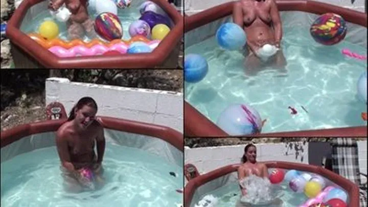 Naked Hot Tub Balloon Popping