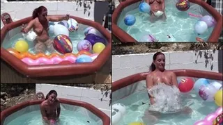 Naked Hot Tub Balloon Popping