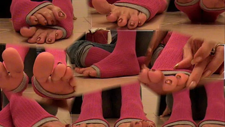 Gina's new pink open toes socks