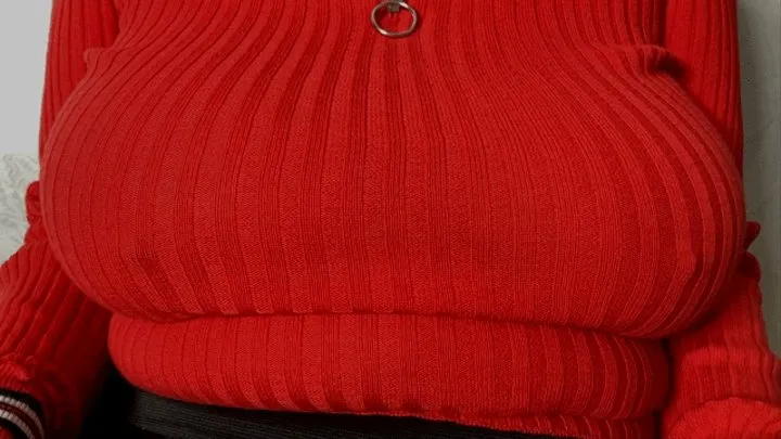 Big-boobed secretary in a tight red shirt (2022)