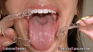 My Shrunken Woman's Invisalign Fetish | Giantess Katelyn