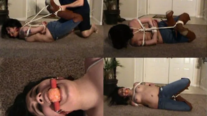 Hottie Roped Into Hogtied Arm Twisted Agony!