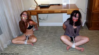 Step-Mother And Step-Daughter Gagging!