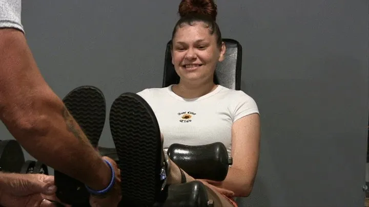 New Cece comes in for a foot tickle audition " The left one is more ticklish haha "