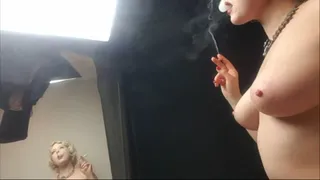 smoking boobs fck