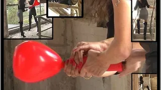 Photo Shooting - Black Thigh High Boots 2 - Pumping The Red Balloons