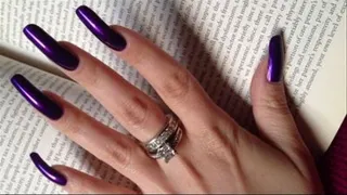 Purple long perfect natural nails...