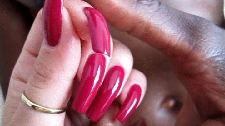 Purple long nails seduction...