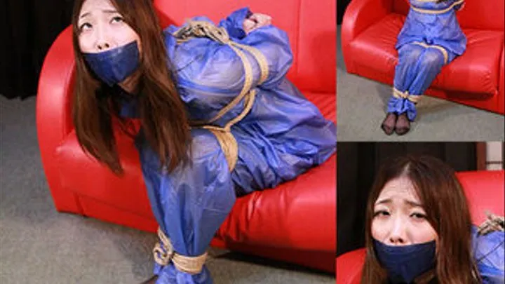 AM14 Japanese MILF Asumi Bound and Gagged in Rain Wear Part1