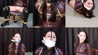 MD7-10 Beautiful MILF MadokaTied & Gagged in Leather Suit FULL