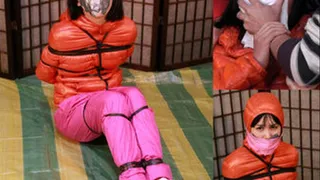 YR5 Japanese Lady Yuria Bound and Gagged in Down Jacket Part1