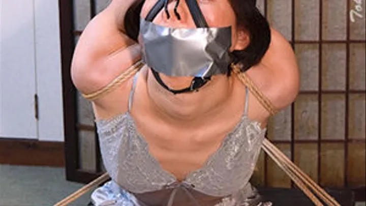 AD27-30 Nanako Bound & Gagged in Satin Lingerie FULL