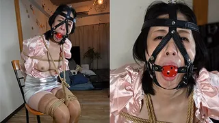 KR11 Japanese Lady Tamami Bound & Gagged in Satin Blouse Part2