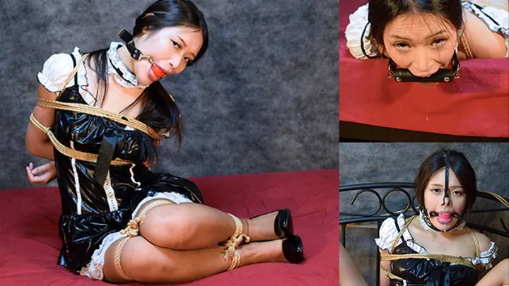 NH16-19 Japanese Maid Namie Bound and Gagged on the Bed FULL