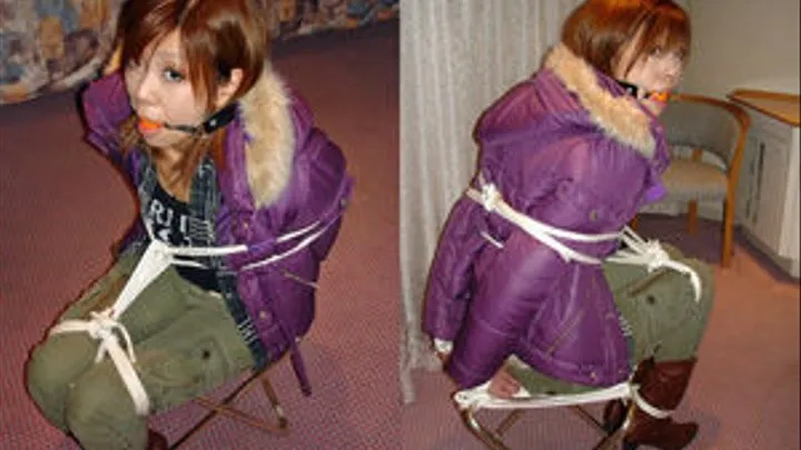 TA10 Takako tied and gagged in winter jacket Part 2