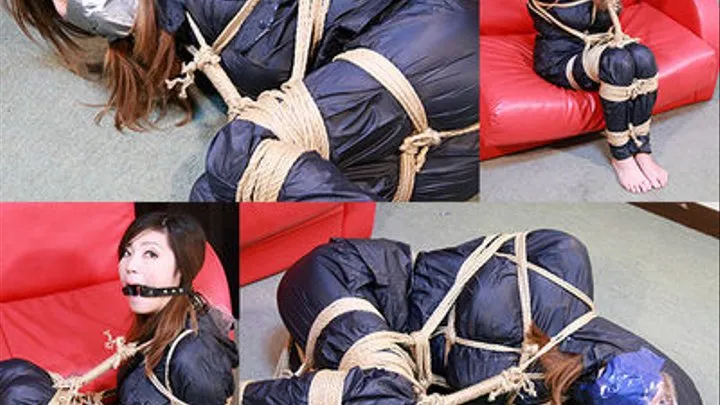 NN35 Japanese Lady Nana Bound and Nose Hooked in Rainwear Outtakes