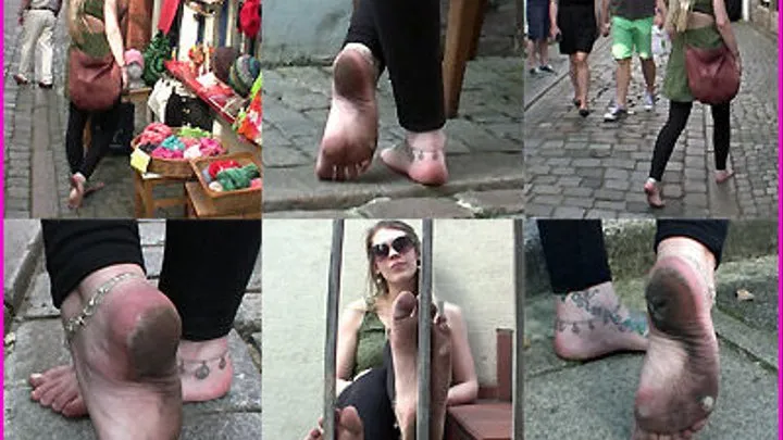 Celeste's dirty Feet out in the City