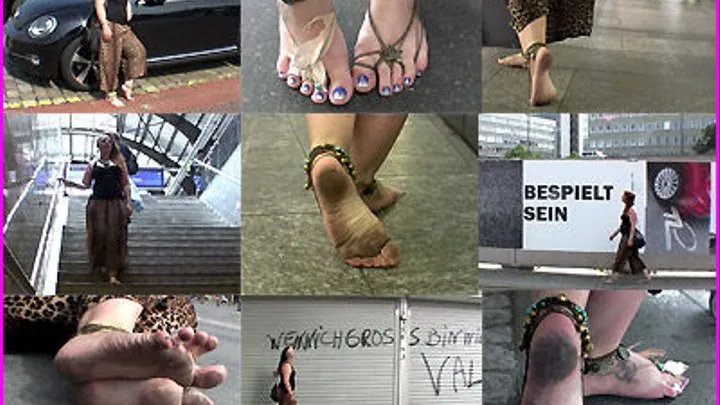 Anchor's beautiful bare hippie Feet on the Street and in the Trainstation