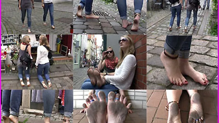 Antalia and Nalaya walk Barefoot in the Historic Part of Town (+ Bonus Clip)