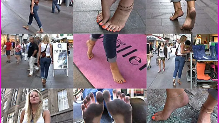 Tall Blonde Barefoot Beauty Madeline in the City pt. 2