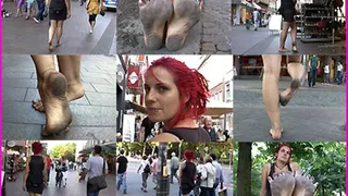 Red Dreadlocked Barefoot Hippie Girl Zora in the City