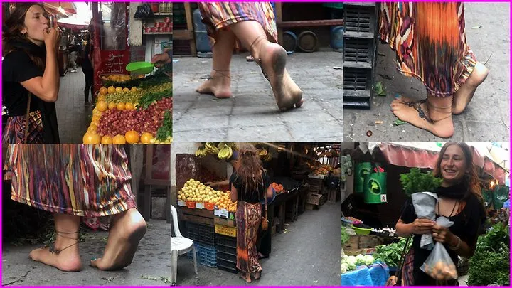 Lemoni walks Barefoot on the Marketplace of Casablanca pt 2