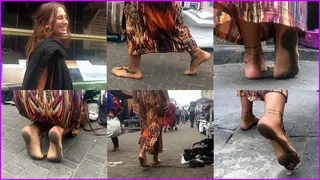 Lemoni walks Barefoot on the Marketplace of Casablanca