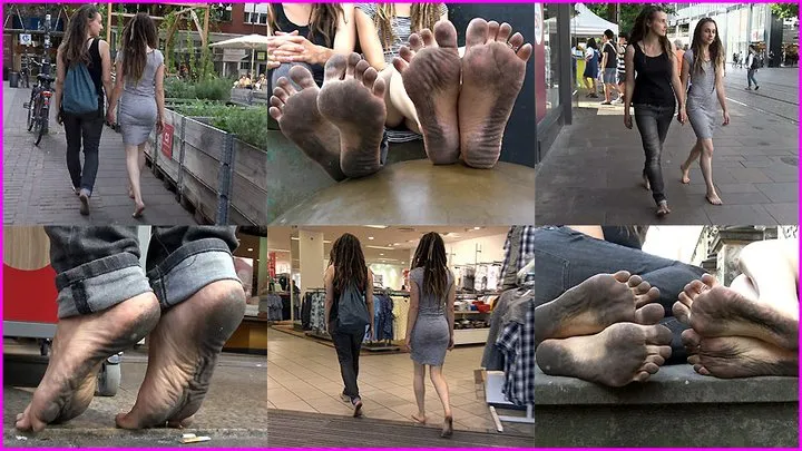 Barefoot Dreadlocked Hippie Friends Ray & Nami's Dirty Soles in the City