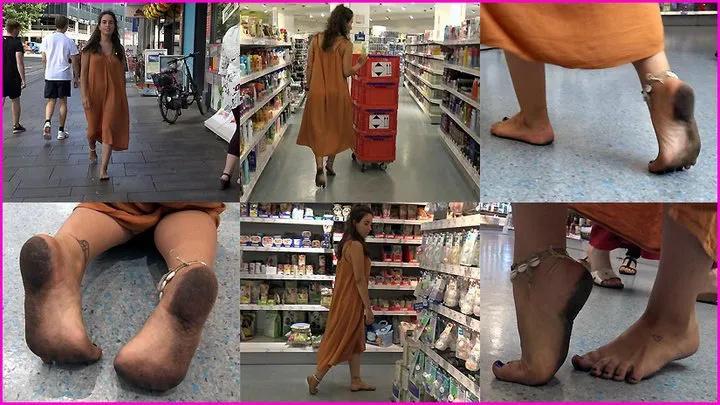 Madita's Dirty Bare Hippie Soles in a Store