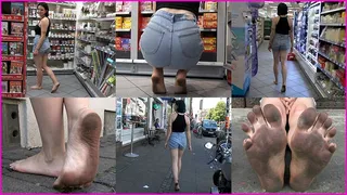 Alina Barefoot in a Store and on the Street