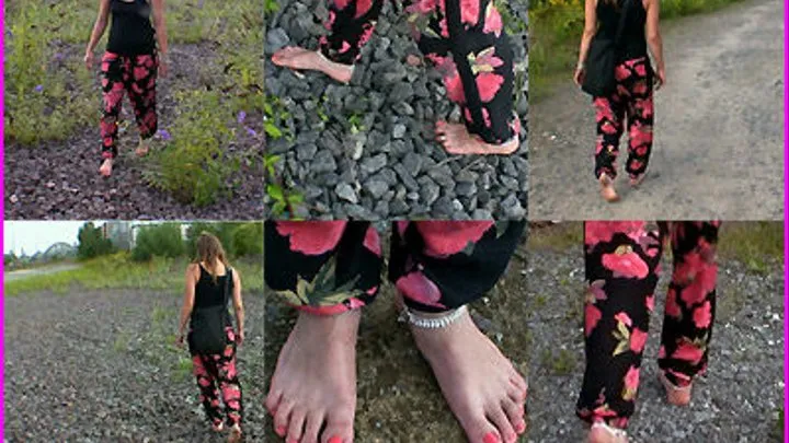 Bori's poor Bare Soles walk on sharp Gravel