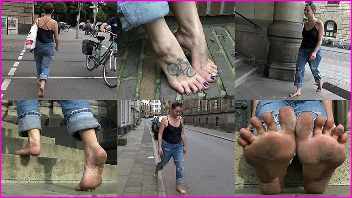 Camille's Bare Feet on the Street