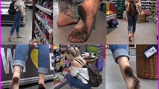 Celeste's Bare Dirty Hardcore Feet in a Supermarket