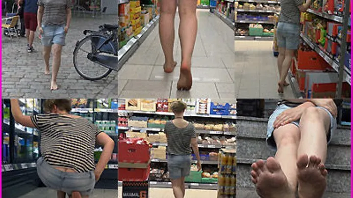 Majeira strolls Barefoot through a Supermarket