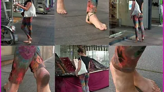 Barefoot Hippie Girl Zina's Dirty Soles in the City