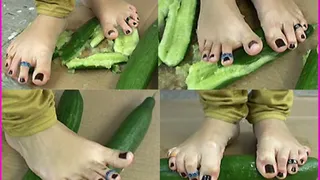 Francesca's beautiful Feet crush Cucumbers