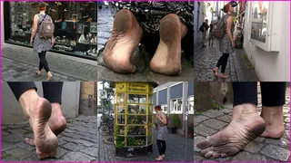 Nele's Dirty Bare Soles on the busy Summer Streets pt 2