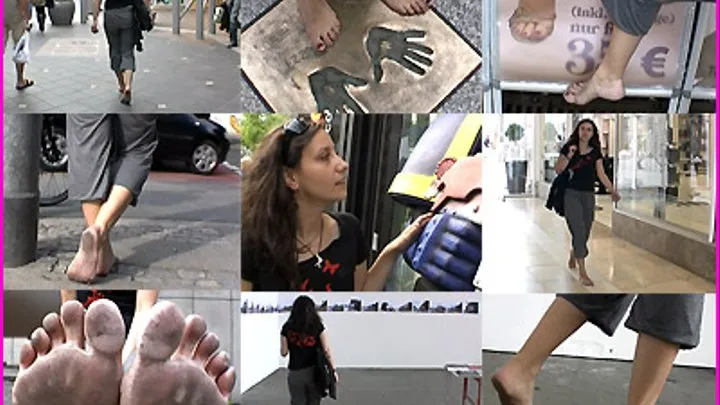 Yvonne walks Barefoot in the City and at the Art Exibition pt 1