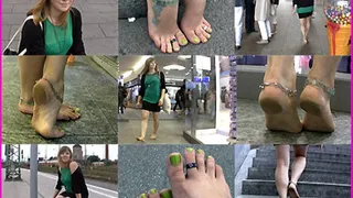 Dasha's Gorgeous Bare Feet at the Train Station pt. 1