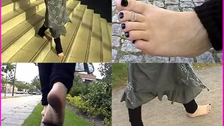 Walking Barefoot in Leg Warmers
