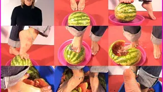 Zoe Crushes an entire Watermelon with her Bare Feet