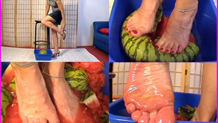 Carmen Crushes an entire Watermelon with her Bare Feet
