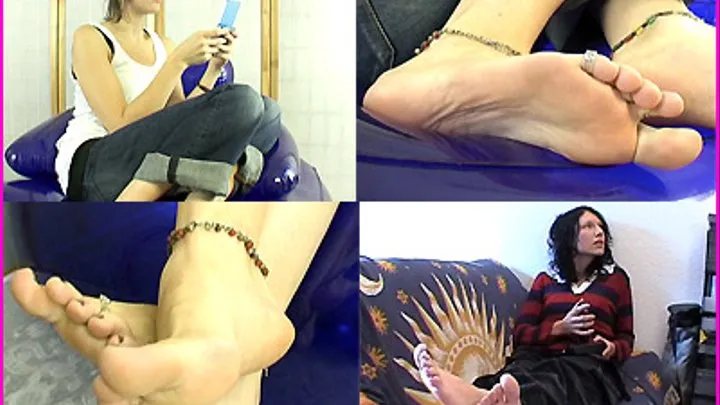 Paula shows her Feet while playing Gameboy (+ Bonus Clip)